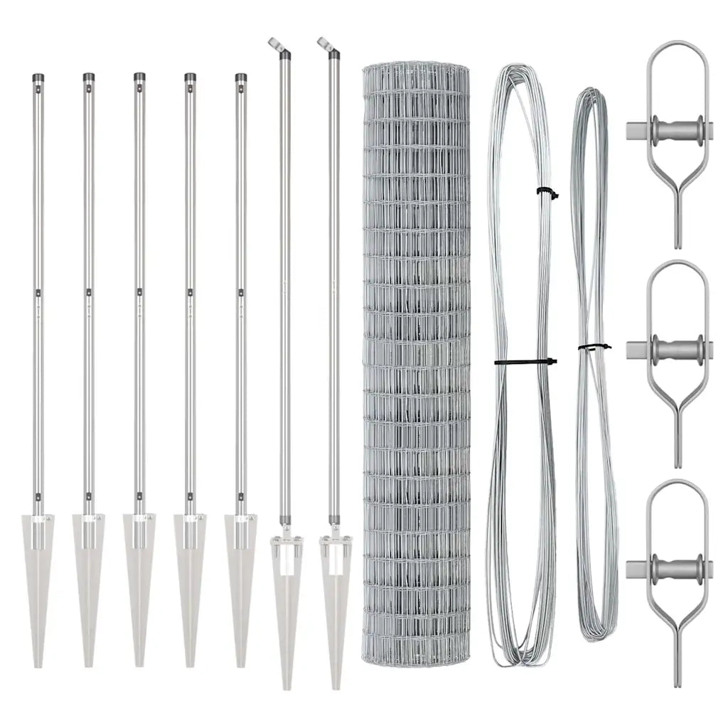 Recinzione da Giardino | Recinzione con Posto Argento 1,6 x 10 m Acciaio