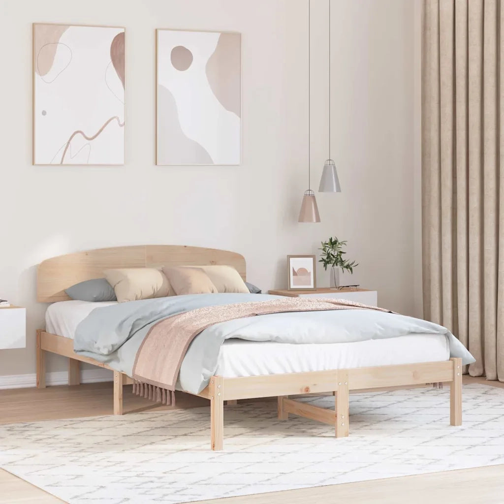 Struttura del letto-Giroletto Naturale 140 x 190 cm Pino massello 610005
