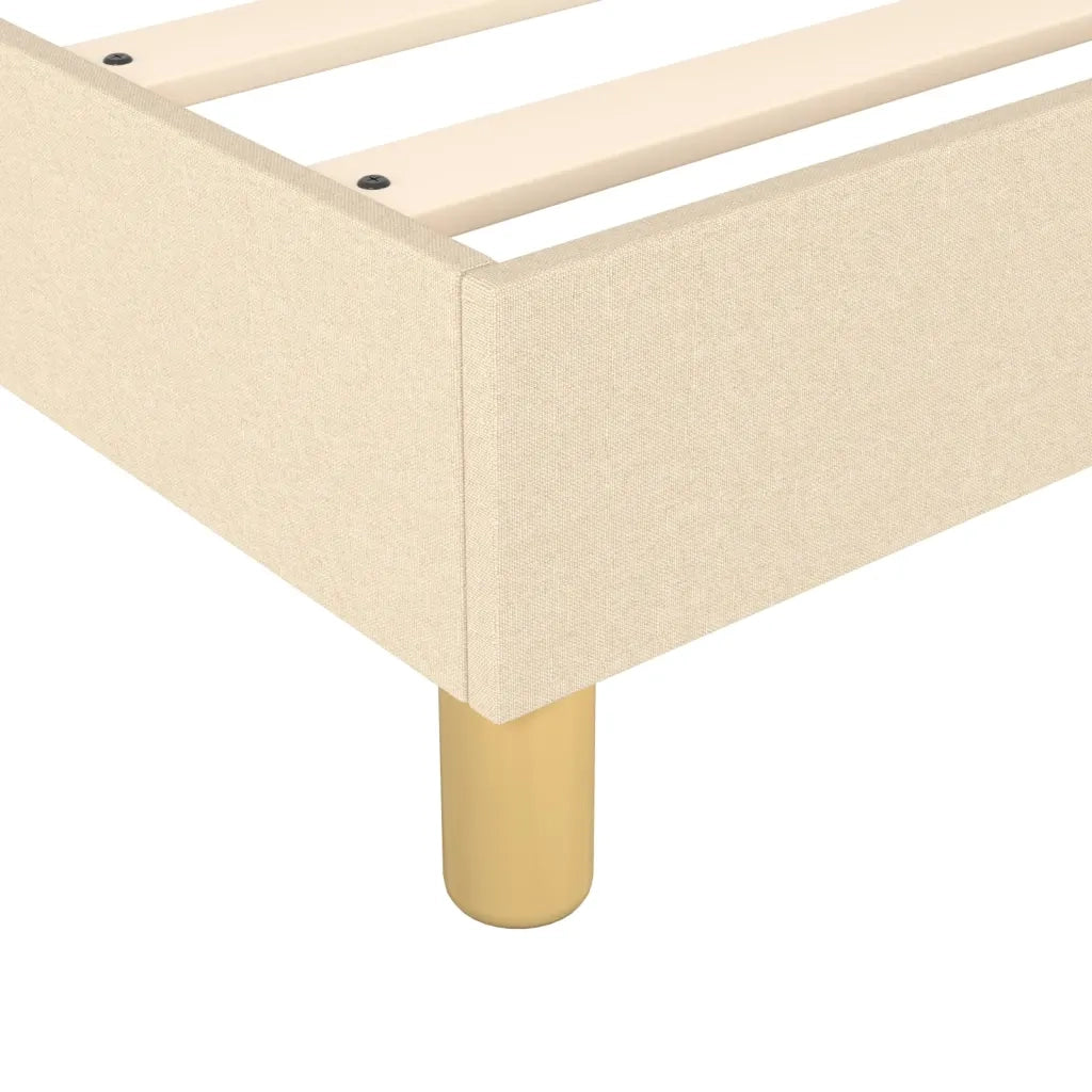 Letto singolo | Letto per adulti | Giroletto a Molle con Materasso Crema 100x200 cm in Tessuto
