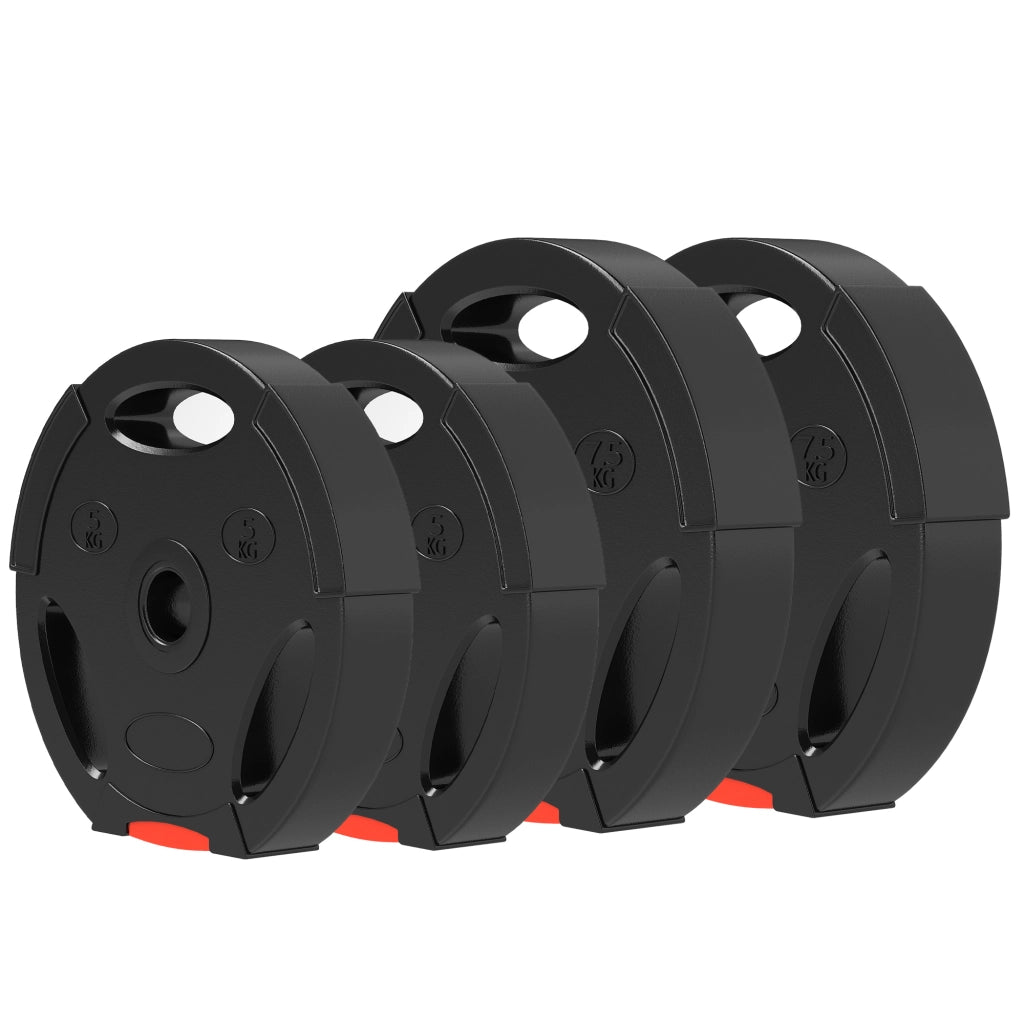 Set di dischi da 20 kg per bilanciere ¨C zephmum ¨C 2x7,5 kg + 2x5 kg, nero