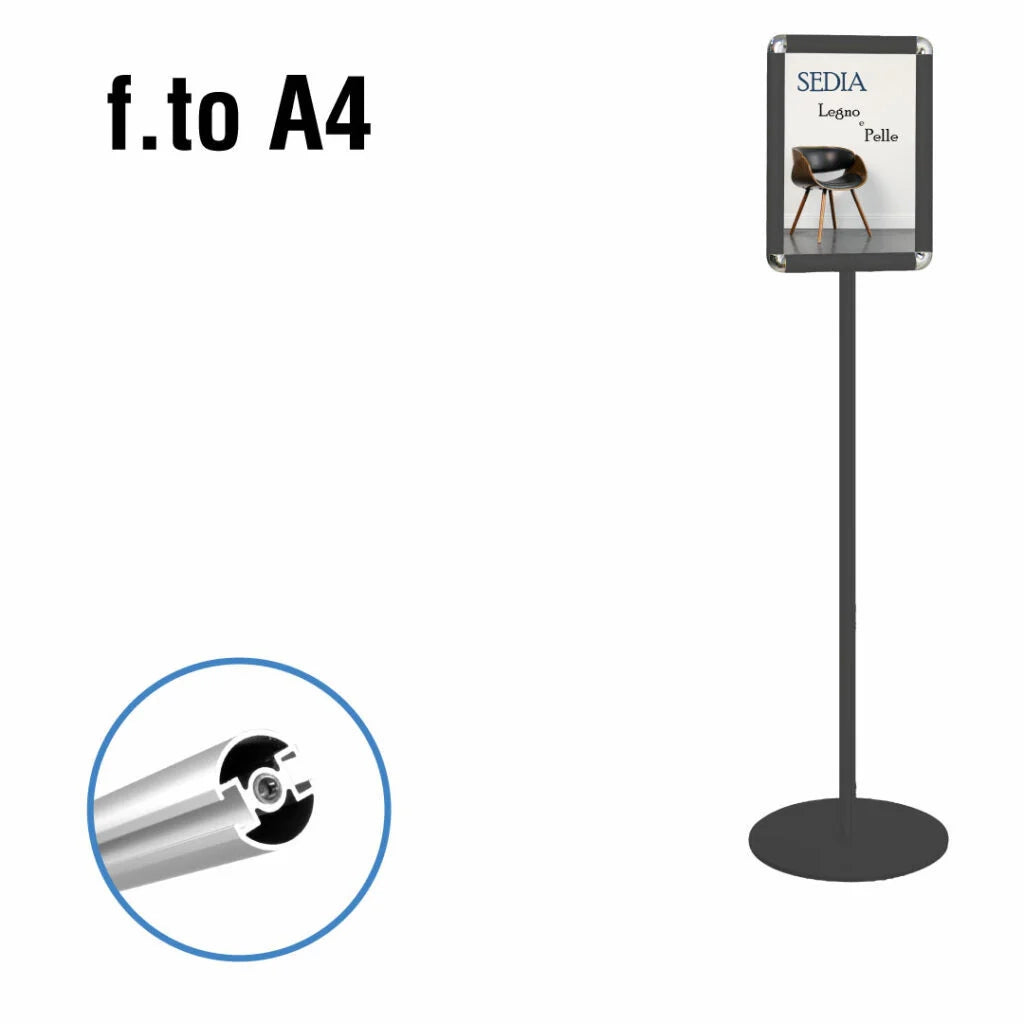 Porta Comunicazioni con Cornice A4 NERA - Bifacciale Alluminio
