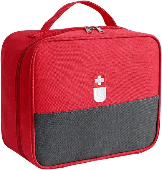 Zak di emergenza con grande capacità per medicazione, acqua-tetto e stoccaggio per uso scolastico, viaggio, campeggio o casa (rosso)
