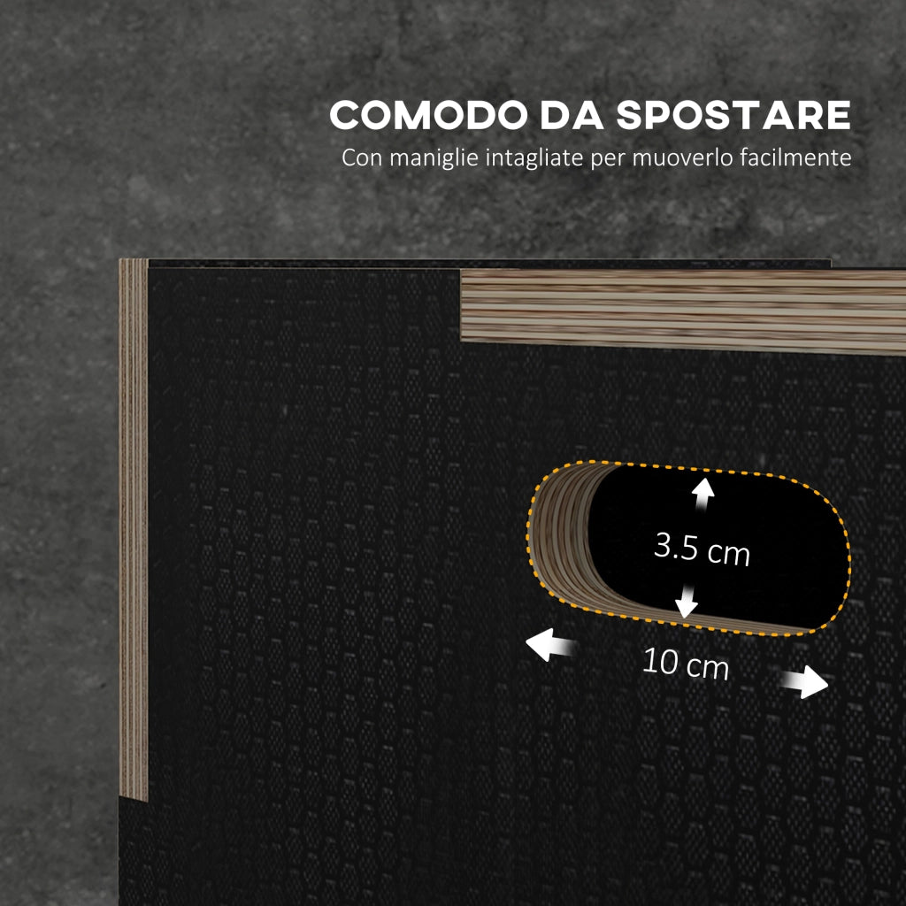 Box Pliometrico 3 Altezze Legno Antiscivolo ¨C zephmum ¨C Nero 76x61x51cm