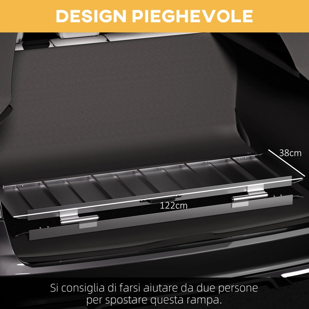 Rampa Pieghevole per Sedia a Rotelle ¨C Xylo ¨C Alluminio 122x73.6x5.1cm Nero