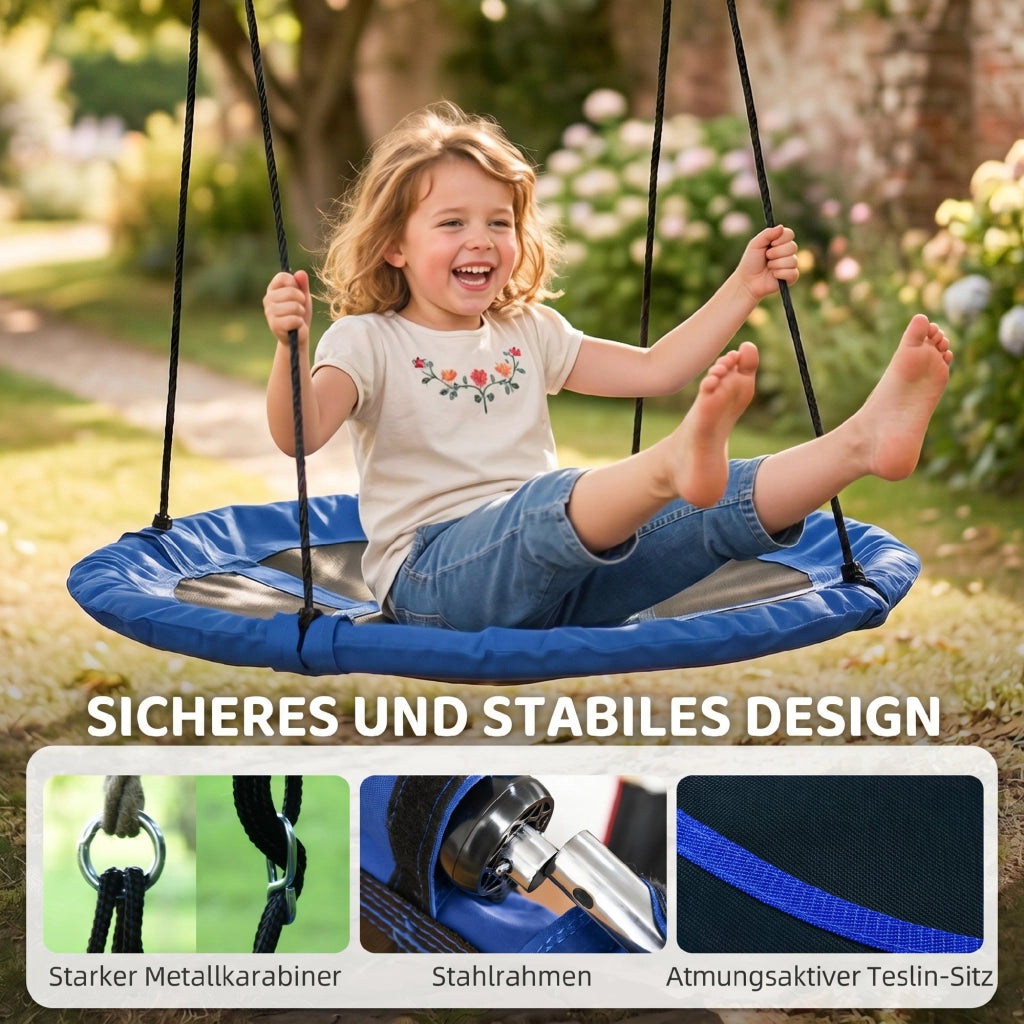 Altalena a nido per giardino ¨C Xylo ¨C ¦µ110 cm blu resistente alle intemperie fino a 100 kg