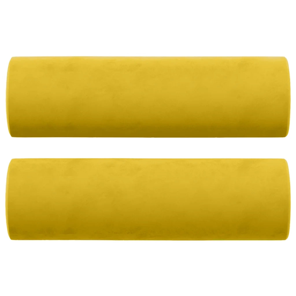 Divano a 2 Posti con Cuscini-Sofa 2 Posti con Cuscini Giallo 140 cm in Velluto 961196