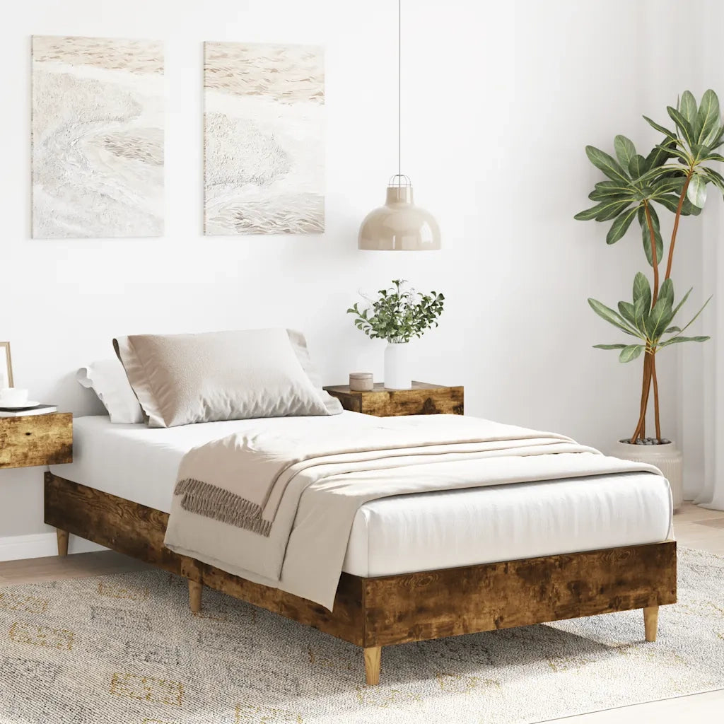Giroletto senza Materasso-Struttura Letto Rovere Fumo 100x200 cm in Truciolato 862842