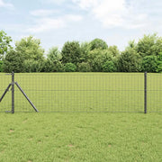 Recinzione con Posto Grigio 0,4 x 50 m Acciaio e PVC
