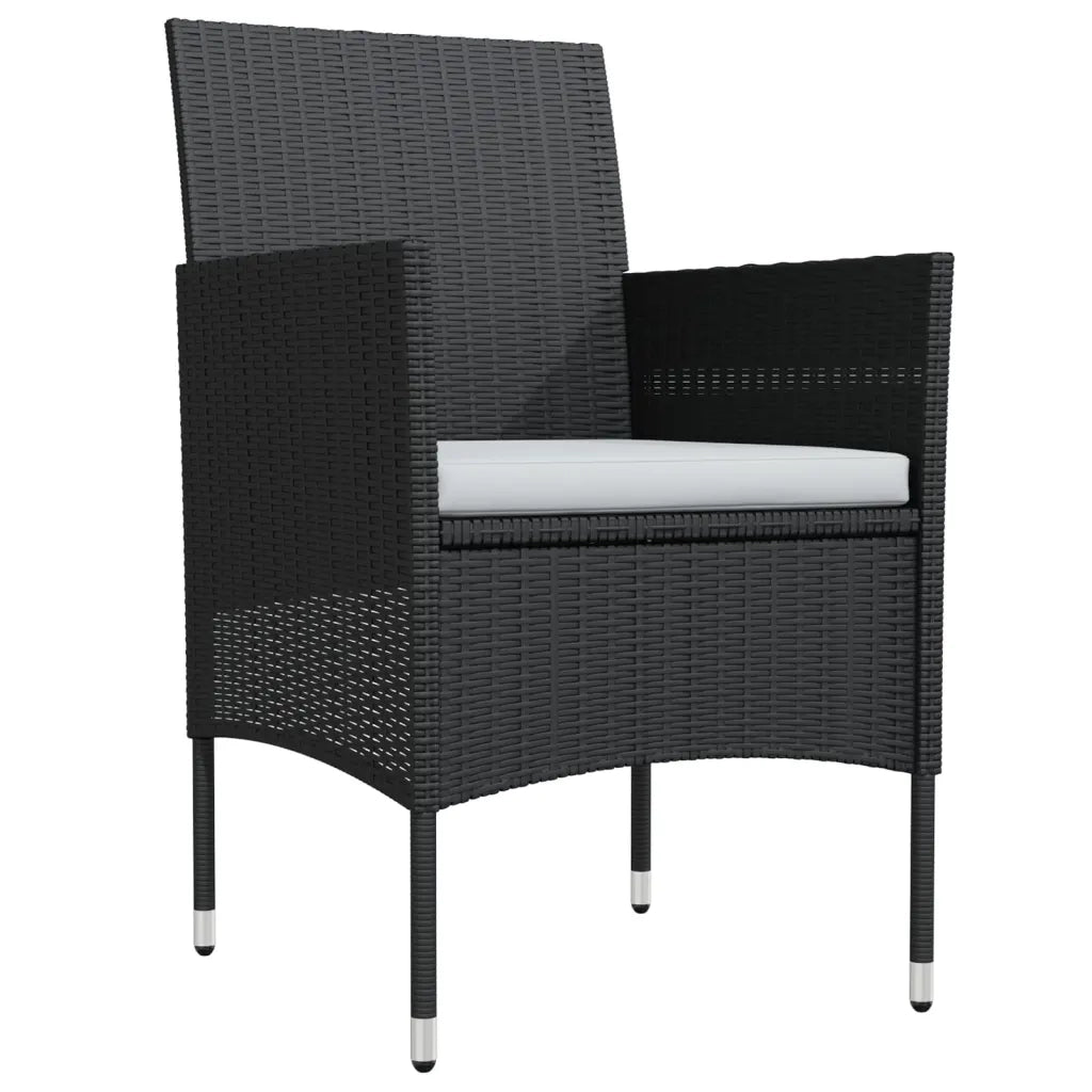 Set da Pranzo da Giardino 7 pz con Cuscini Nero 3099285