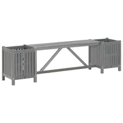 Panca da giardino mobili da esterno per patio terrazza con 2 fioriere 150 cm legno di acacia grigio 02_0011340