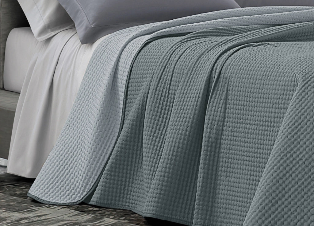 Quilt Trapuntino Estivo 100gr/mq Bicolor Double Face Tinta Unita Modello Cloe - Matrimoniale - Grigio
