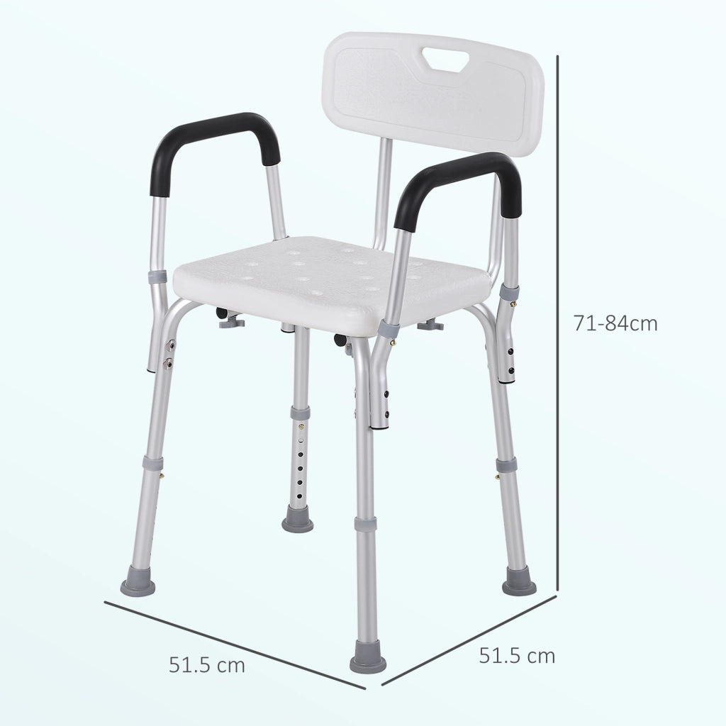 Sedia da Doccia in Alluminio ¨C Minimal ¨C Bianco 51.5x51.5x71-84cm
