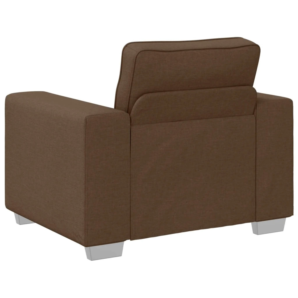 Divano 3 pcs Marrone 219 x 80 x 82 cm Tessuto misto lino 3324662