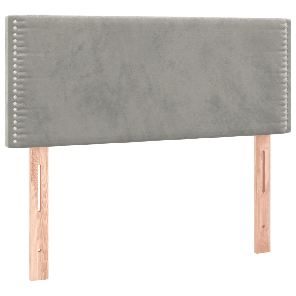 Letto singolo | Letto per adulti | Giroletto a Molle con Materasso Grigio Chiaro 100x200cm Velluto