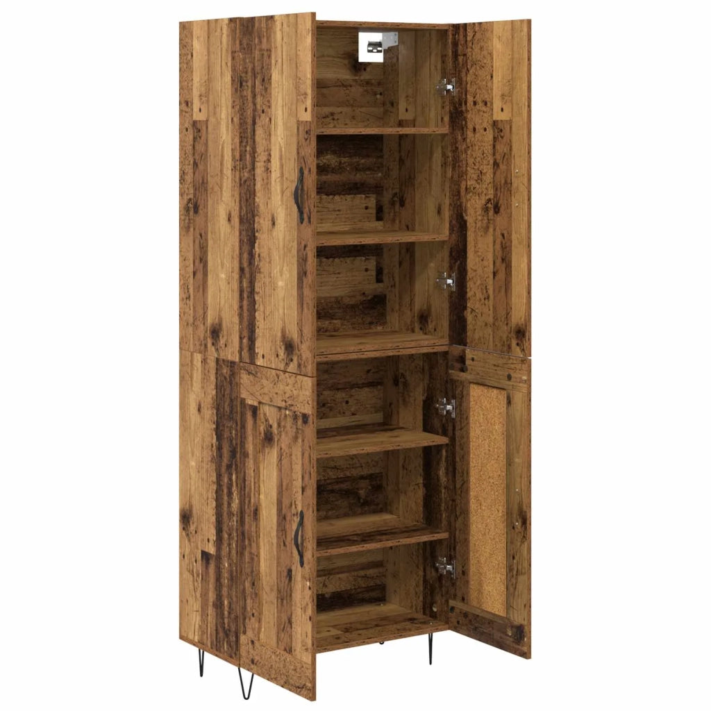 Credenza 2 pz-Set di 2 Buffet-Armadio da cucina Legno vecchio Legno ingegnerizzato e vetro 221501
