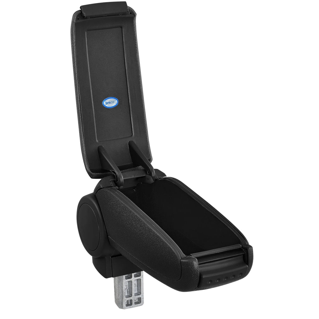 Bracciolo centrale per Opel Astra K con vano portaoggetti - imbottito - similpelle - nero con cuciture bianche 03_0011356