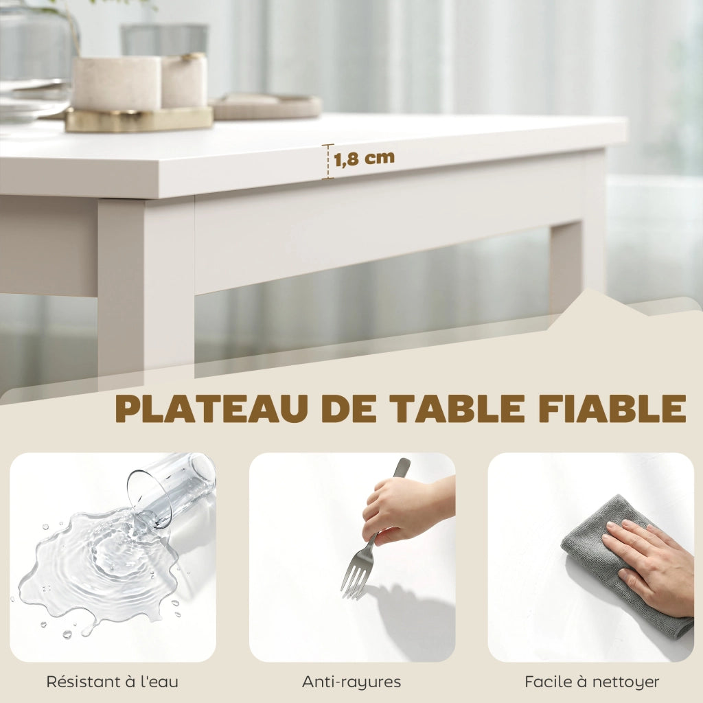 Tavolo da pranzo allungabile 80-120 cm bianco per 4-6 persone ¨C Xylo ¨C Con estensione scorrevole