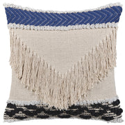 Cuscino decorativo in cotone beige 45 x 45 cm Federa per cuscino con frange testurizzate con imbottitura in poliestere