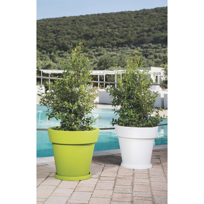 Vaso moderno di design Ø50 H44 in polimero viola resistente per interno ed esterno - Made in Italy - Monacis
