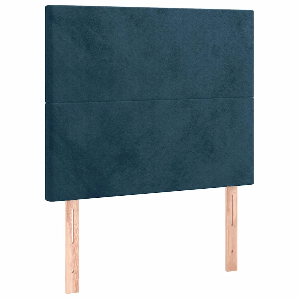 Giroletto a Molle con Materasso Blu Scuro 90x190 cm in Velluto