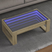Tavolino da Salotto con LED Infinity-Tavolino da soggiorno Rovere Sonoma 90x53x30 cm