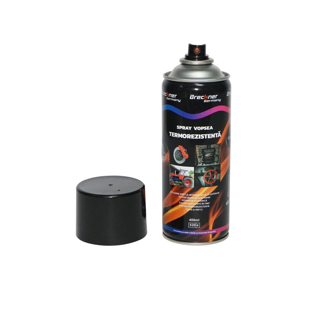 Spray vernice acrilica termoresistente a 400°C nero 450ml  Breckner Germany
