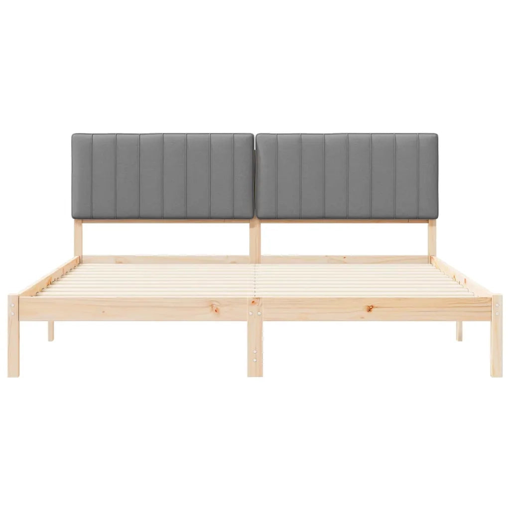 Letto con Testiera Rivestita-Struttura Letto con Testiera Grigio chiaro 180 x 200 cm 559748
