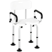 EasyComfort Sedia per doccia per Anziani, Disabili e Donne Incinte Imbottita con forma a U, 54x52x70-82cm, Bianco