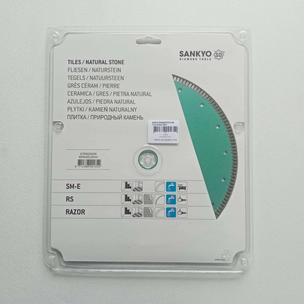 Sankyo rs 230mm disco diamantato universale per taglio piastrelle agglomerato granito