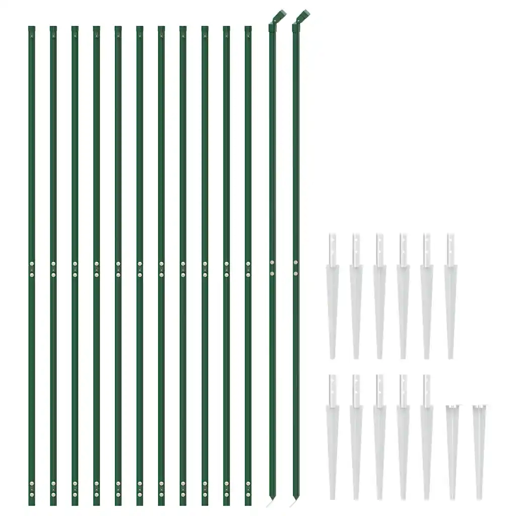 Recinzione Metallica con Picchetti Ancoraggio Verde 1,6x25 m 154108