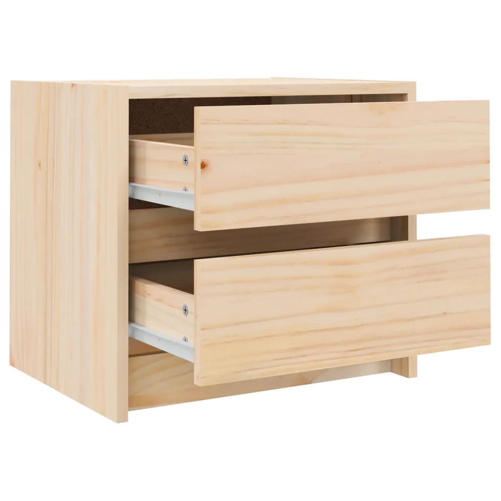 Comodino 40x31x35,5 cm in Legno Massello di Pino 836135