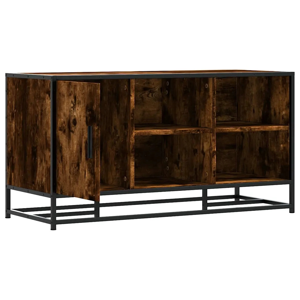 Scarpiera | Mobile per scarpe in Rovere Fumo 100x40x53,5 cm in Truciolato e Metallo