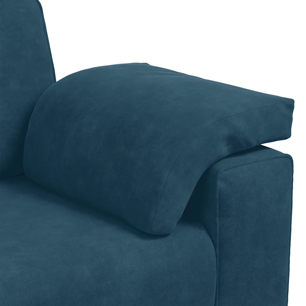 Divano a 3 Posti-Sofa 3 Posti Blu 178 cm in Velluto