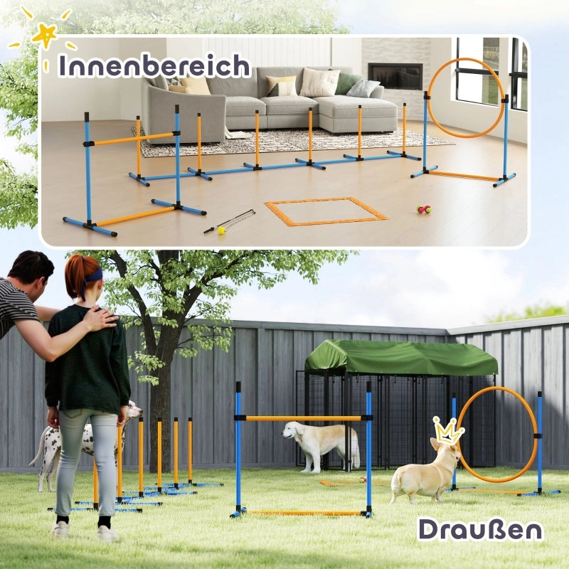 Set di agilit¨¤ per cani, 7 pezzi: attrezzatura per l'addestramento dei cani, set di ostacoli per giochi e allenamento