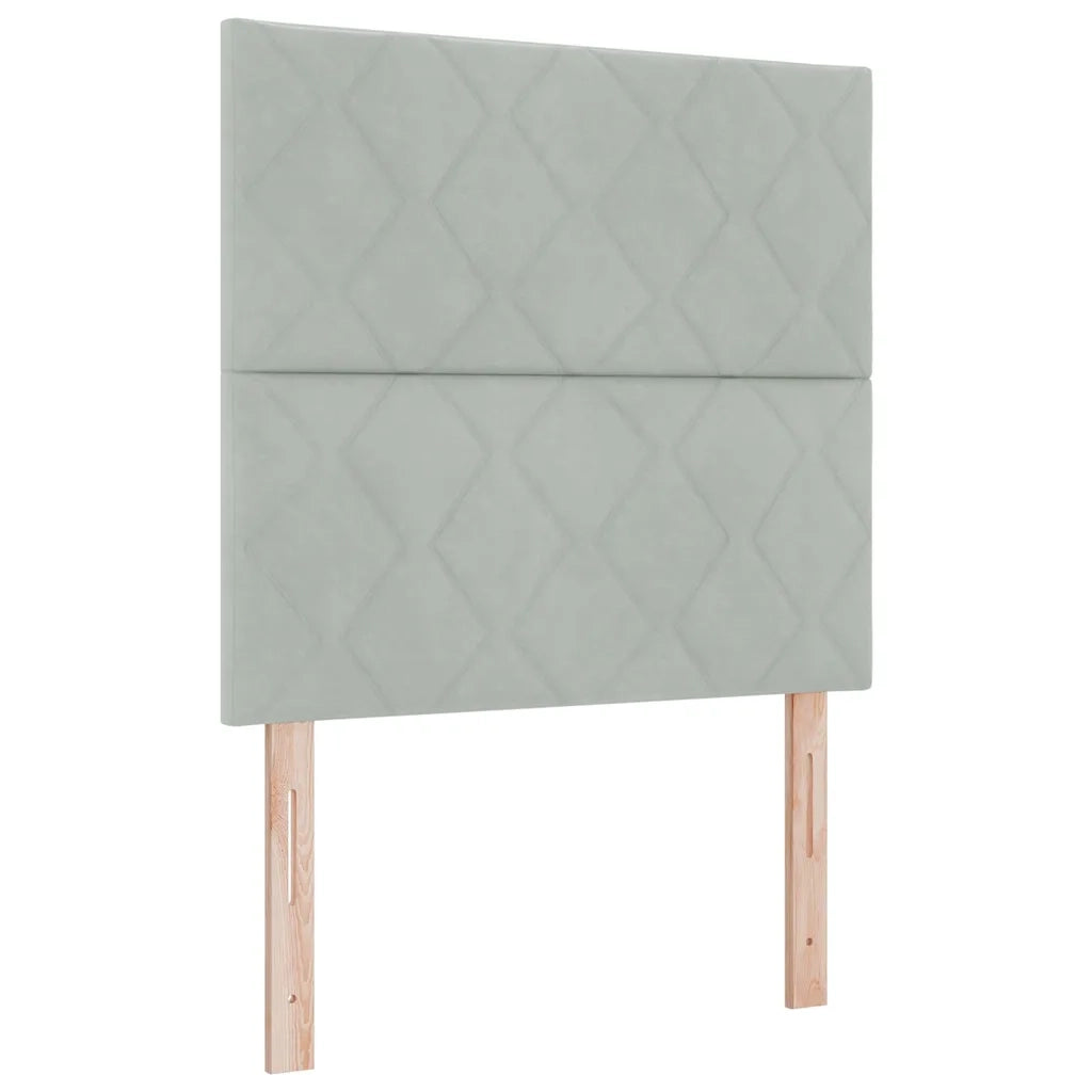 Letto a Sorgente LED Grigio chiaro 120 x 190 cm Tessuto