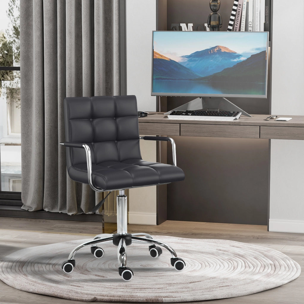 Sedia da ufficio reclinabile ¨C Minimal ¨C imbottita, nera