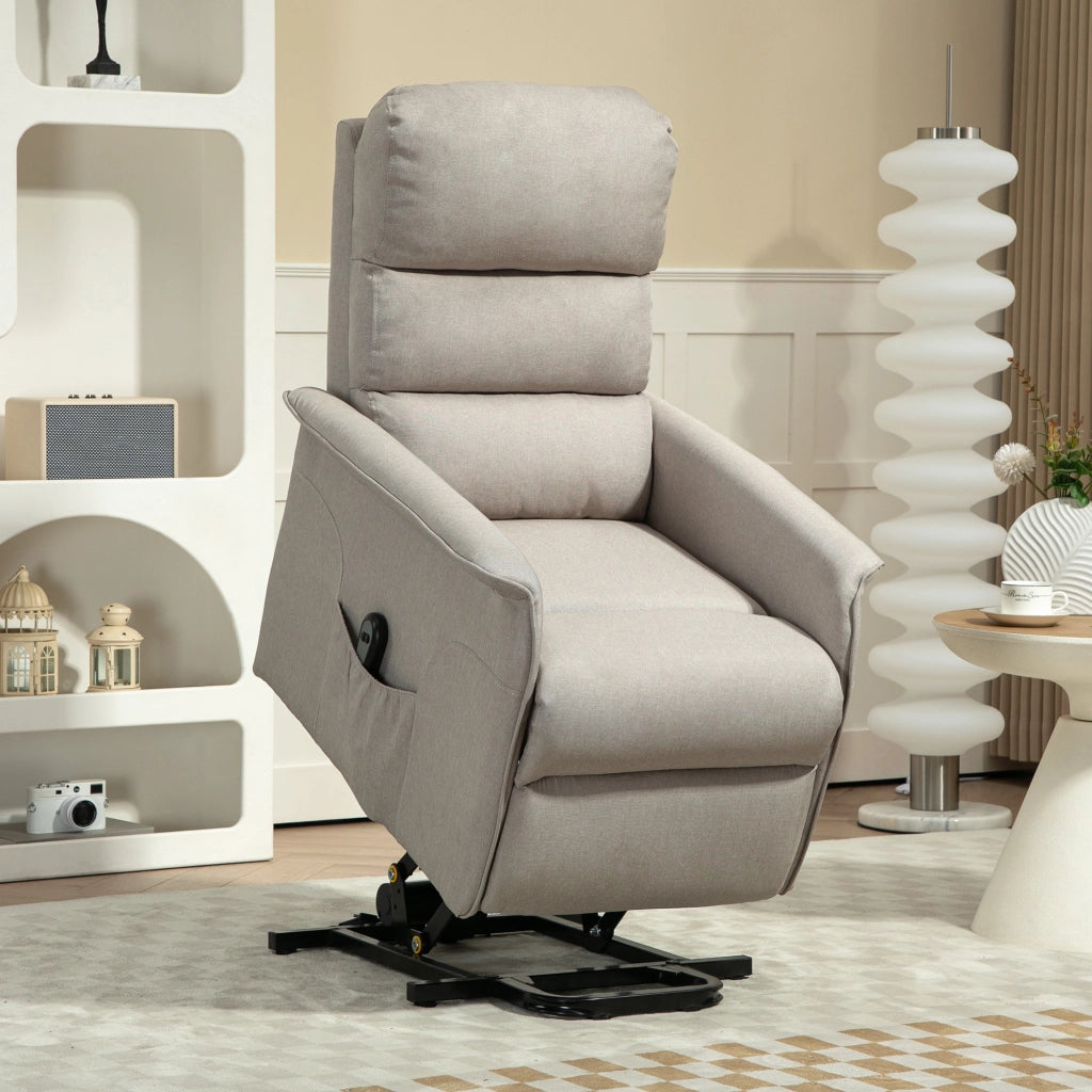 Poltrona Alzapersona Elettrica Reclinabile con Poggiapiedi e Telecomando ¨C Xylo ¨C Beige
