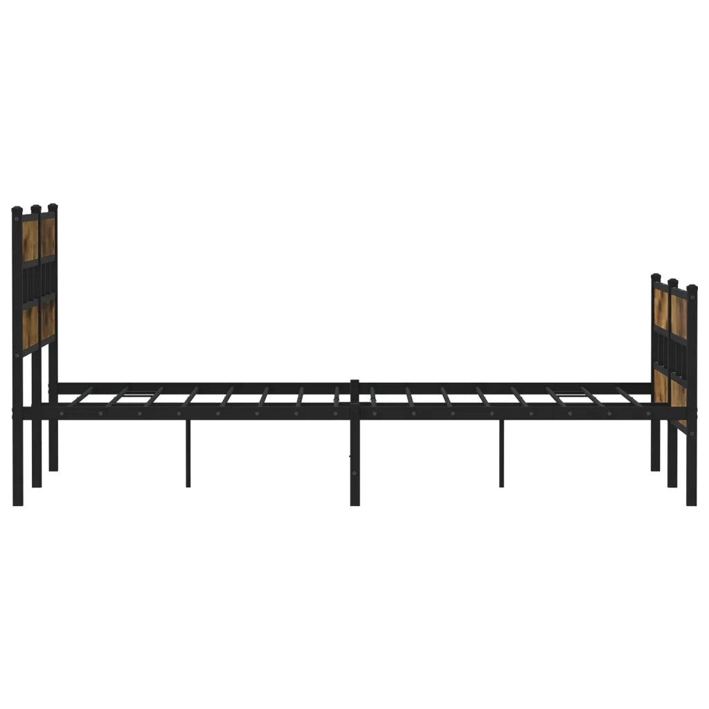 Giroletto senza Materasso in Metallo-Struttura Letto Rovere Fumo 140x200 cm 575516