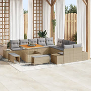 Set Divano da Giardino con cuscino 13 pcs Beige Poly Rattan 3364787