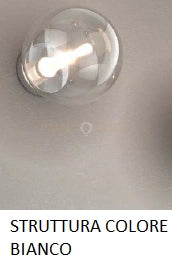 APPLIQUE BIANCO 1 LUCE VETRO TRASPARENTE 1184BI-A-TR