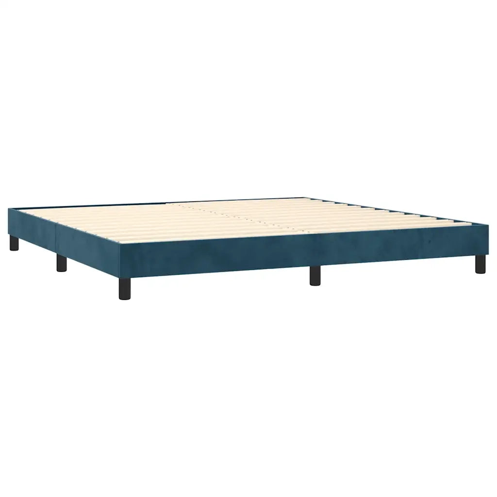 Letto a Molle con Materasso e LED Blu Scuro 200x200 cm 3134667