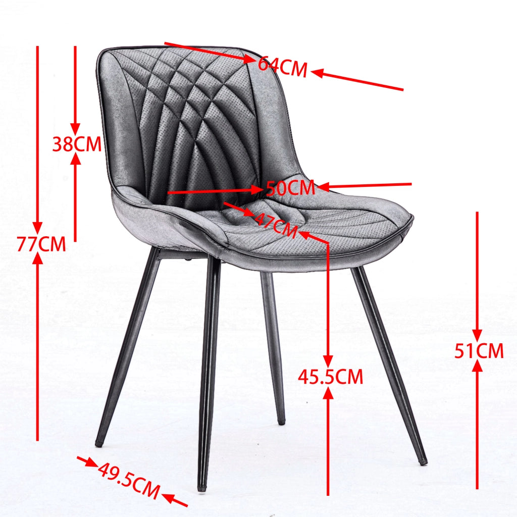 Sedie da pranzo, set da 2, sedie ergonomiche da cucina con rivestimento in similpelle PU traforata traspirante e trapuntatura 3D artistica, robuste ga