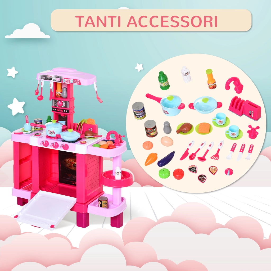 Cucina Giocattolo per Bambini con Luci e Suoni ¨C Minimal ¨C Rosa 78x29x87
