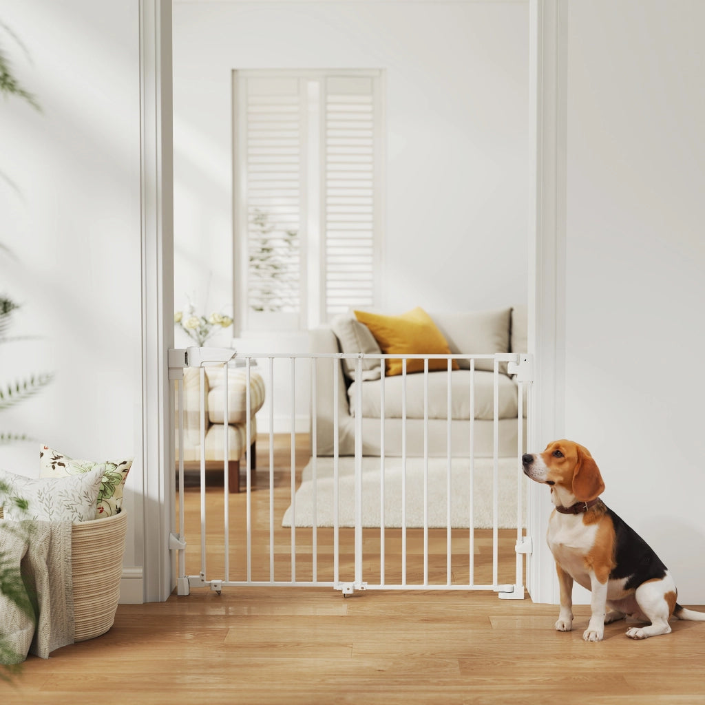 Cancello di sicurezza per cani ¨C Minimal ¨C 74.5-111.5x74.5 cm, bianco