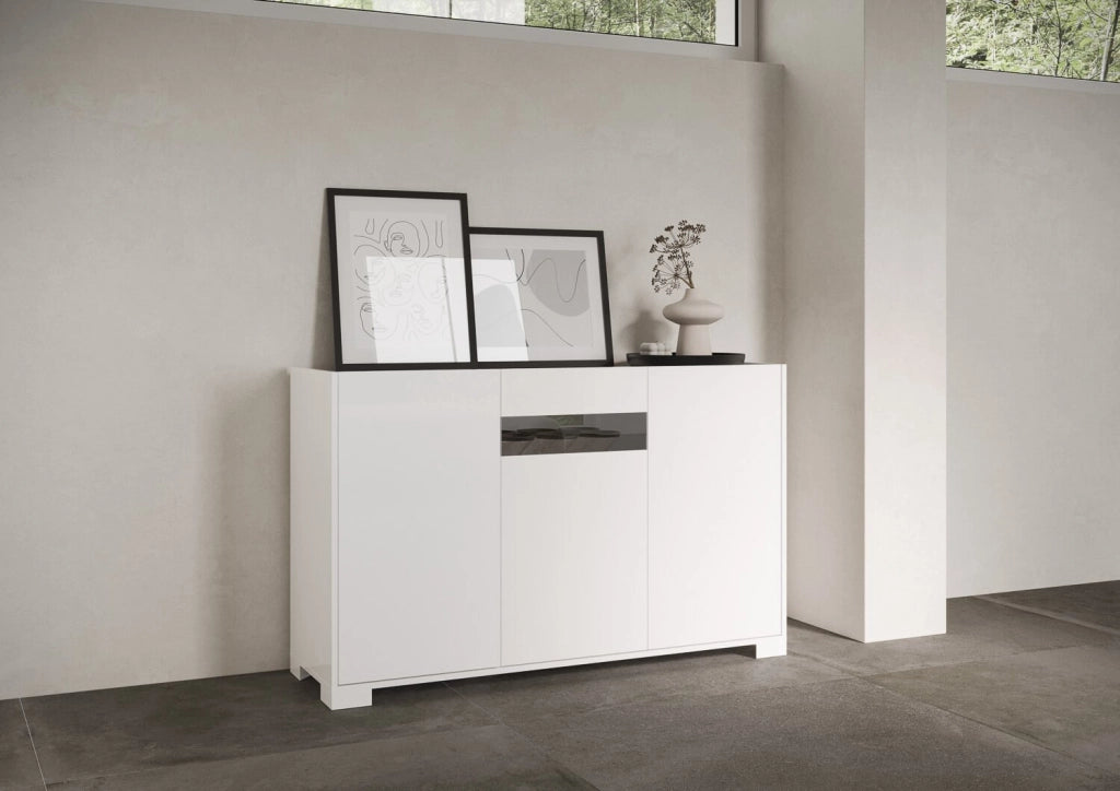 Madia 3 ante 130x40x81 cm bianco lucido - RIFLESSO
