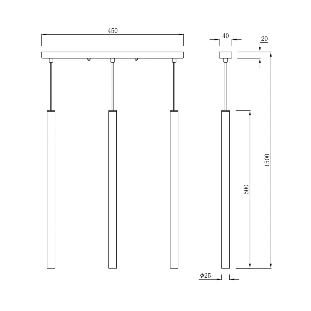 Lampada a sospensione Lungo 3xG9 oro Light Prestige