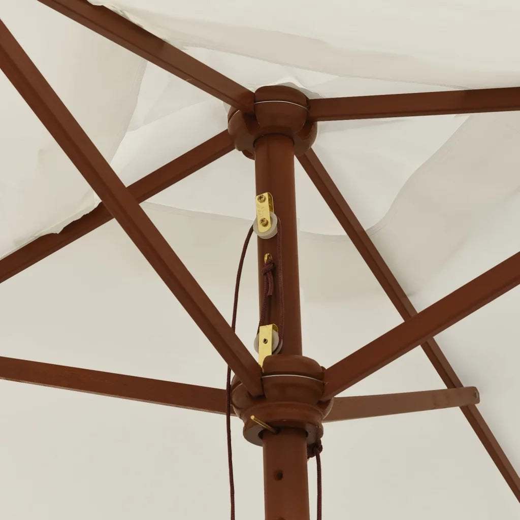 Ombrellone da Giardino-Ombrello da Balcone con Palo in Legno Sabbia 198x198x231 cm