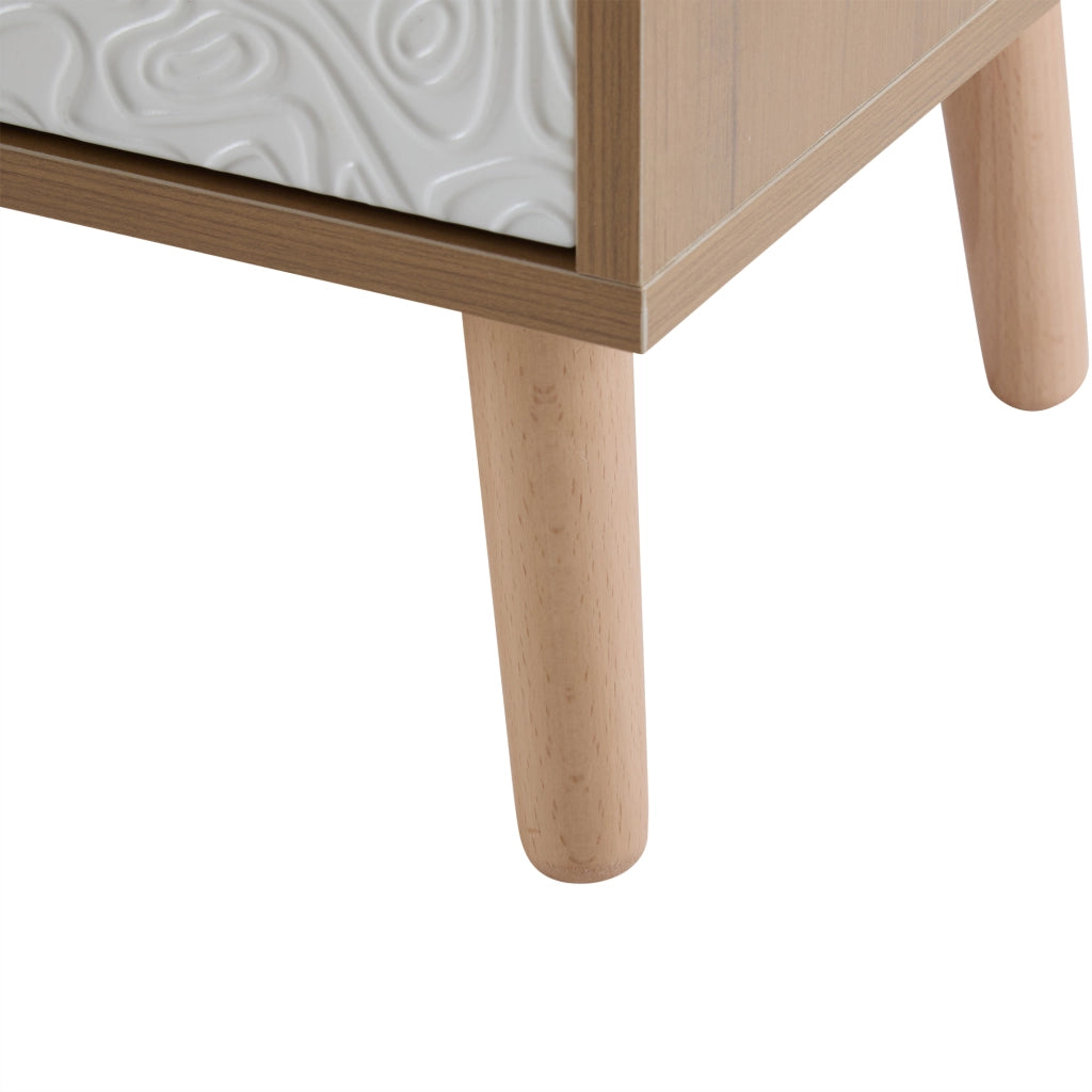 MOBILE TV 150x39x35 cm Bianco e Legno con 3 Cassetti