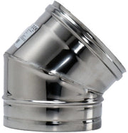 GOMITO A 45  ° INOX AISI 304 PER STUFA  EE ? cm.12