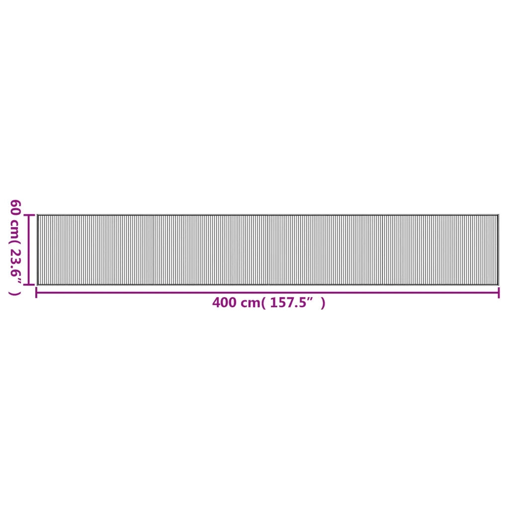 Tappeto Rettangolare Grigio 60x400 cm in Bambù 376850